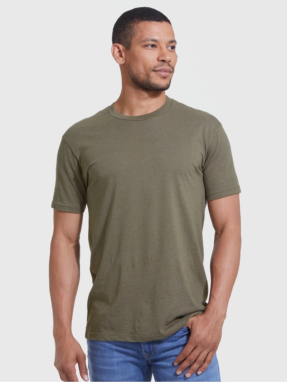 NWOT Classic Crew Neck T-Shirt - Heather Military Green